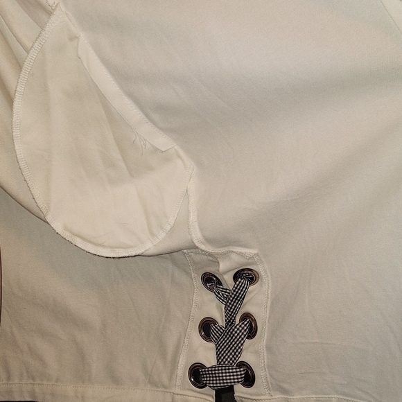 White denim oversized jacket with hood and pockets - Picture 11 of 11